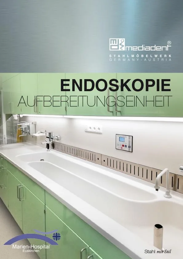 Titelseite des Prospekts Endoskopie Aufbereitungseinheit