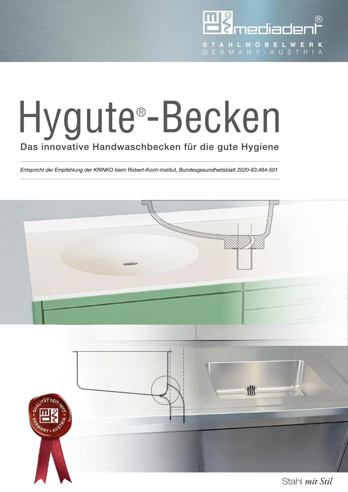 Titelseite des Prospekts Hygute®-Becken