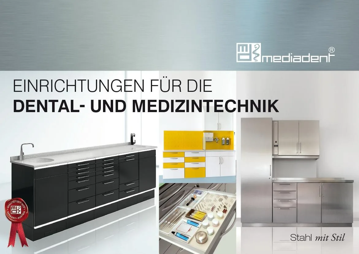 Titelseite des Prospekts Einrichtungen für die Dental- und Medizintechnik