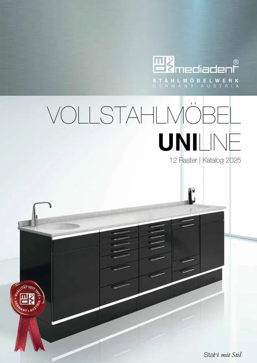 Titelseite des Prospekts Vollstahlmöbel UNILINE